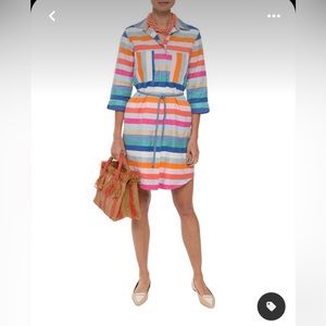 Vilagallo multicolor stripe shirt dress size 40 EU or Size 8 US